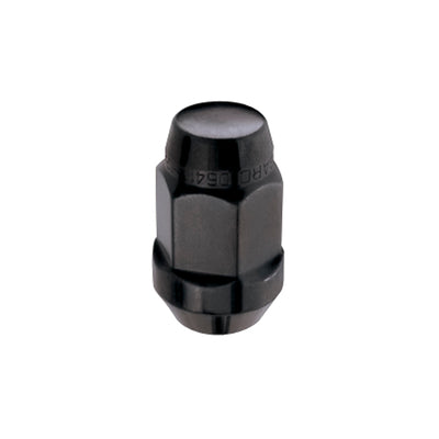McGard Hex Lug Nut (סגנון בליטה של ​​מושב קונוס) 1/2-20 / 3/4 Hex / 1.45 אינץ'. אורך (חבילה 4) - שחור