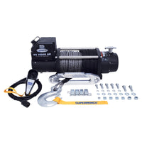 Superwinch 11500 LBS 12V DC 3/8in x 80ft חבל סינטטי Tiger Shark 11500 Winch