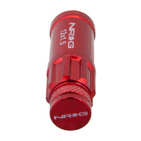 סדרת NRG 700 M12 X 1.5 אגוז פלדה עם סט כיסוי מכסה אבק 21 יחידות עם מנעולים ושקע נעילה - אדום