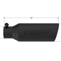 MBRP אוניברסלי קצה 4 אינץ' OD מגולגל זווית פתח 2.5 אינץ' אורך 12 אינץ' שחור