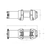 Superwinch 4000 LBS 12V DC 3/16in x 50ft חבל סינטטי LT4000 כננת
