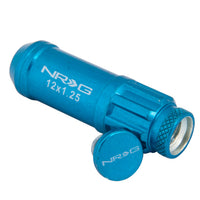 סדרת NRG 700 M12 X 1.25 אום פלדה עם סט כיסוי מכסה אבק 21 יחידות עם מנעולים ושקע נעילה - כחול