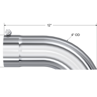 MBRP Universal Tip 4 OD Turn Down 4 כניסת 12 אורך