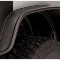 Bushwacker 07-18 Jeep Wrangler Flat Style Flares 2pc מתאים לכלי ספורט 2 דלתות בלבד - שחור