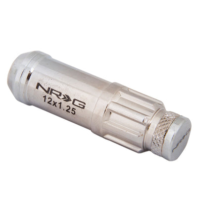 סדרת NRG 700 M12 X 1.25 אום פלדה עם סט כיסוי מכסה אבק 21 יחידות עם מנעולים ושקע נעילה - כסף