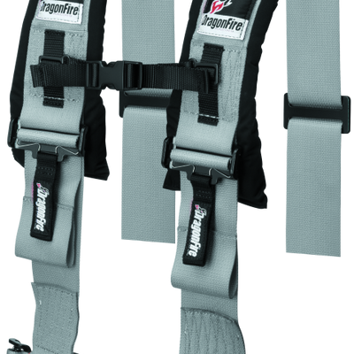 DragonFire Racing Harness H Style- 4-Point- 3in Buckle- אפור