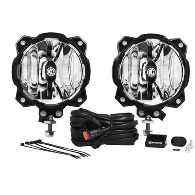 KC HiLiTES 6 אינץ'. Pro6 Gravity LED אור 20 ואט יחיד מסוג SAE/ECE אלומת נסיעה (מערכת חבילה זוגית)