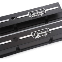 Edelbrock Valve Cover Racing Series שברולט 1959-1986 262-400 CI V8 Low Black