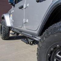 N-Fab RKR Rails 2018 Jeep Wrangler JL 4 Door Dab אורך - שחור מבריק - 1.75in