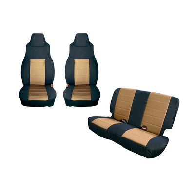 ערכת כיסוי מושב Rugged Ridge Black/Tan 91-95 Jeep Wrangler YJ