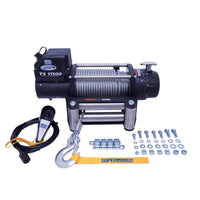 Superwinch 11500 LBS 12V DC 3/8in x 84ft חבל פלדה Tiger Shark 11500 Winch
