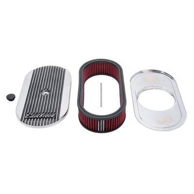 Edelbrock Air Cleaner Elite II Oval Single 4-Bbl Carb 2 5In Red Element מלוטש