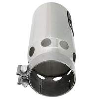 aFe SATURN 4S 4 אינץ' SS קצה פליטה מקורר - מלוטש 4 אינץ' פנימה x 5 אינץ' אאוט x 12 אינץ' L מוברג