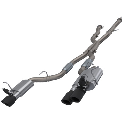 QTP 2018+ Jeep Grand Cherokee Trackhawk 304SS Screamer Cat-Back אגזוז עם 4 אינץ' טיפים שחורים