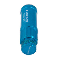 סדרת NRG 700 M12 X 1.25 אום פלדה עם סט כיסוי מכסה אבק 21 יחידות עם מנעולים ושקע נעילה - כחול