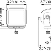 Hella Universal Black Magic 3.2in LED Cube Kit - Spot Beam
