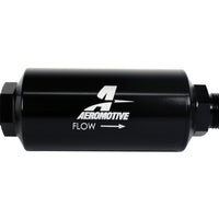 מסנן Aeromotive In-Line - גודל AN -10 זכר - אלמנט מיקרוגלאס 10 מיקרון - שחור טבילה בהיר
