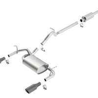 Borla 12-16 Jeep Wrangler 3.6L AT/MT 4DR 4WD SQ RL AC SR 2.5in 2in TIP 3.5inx3.28in Black Chrome