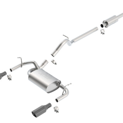 Borla 12-16 Jeep Wrangler 3.6L AT/MT 4DR 4WD SQ RL AC SR 2.5in 2in TIP 3.5inx3.28in Black Chrome