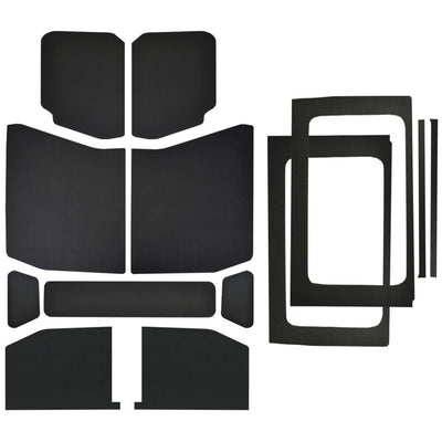 DEI 18-23 Jeep Wrangler JL 4-Dor Mat Boom Mat Kit Complete Headliner - 13 חלקים - מראה עור שחור