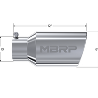MBRP Universal Tip 6 OD Angled Rolled End 4 כניסת 12 אורך