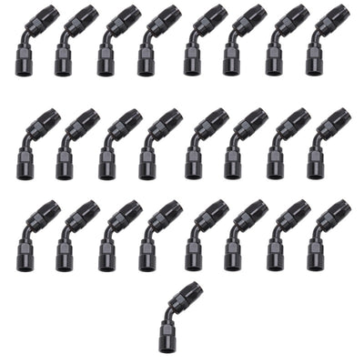 ראסל ביצועים -10 AN שחור 45 מעלות קצה זרימה מלאה