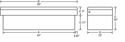 טרייסמן אלומיניום אקונומי צלב מיטה ארגז כלי משאית (72 אינץ') - שחור
