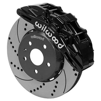 ערכת בלימה קדמית של Wilwood SX6R 14 אינץ' SRP מחוררת/קדיחה שחורה 16-19 Chevy Camaro SS