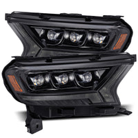 AlphaRex 19-21 Ford Ranger NOVA LED Proj פנס ​​Plnk Style Alpha Blk w/Activ Light/Seq Signal/DRL