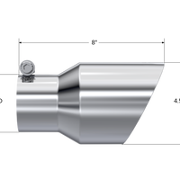 MBRP חוד אוניברסלי 4.5 אינץ' OD כפול קיר זווית כניסת 3 אינץ' באורך 8 אינץ' T304