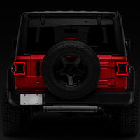 Raxiom 18-22 Jeep Wrangler JL Axial Plateau Plateau פנסי LED אחוריים- בית שחור (עדשה מעושנת)