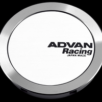 Advan 63mm Full Flat Centercap - Alumite לבן/כסף