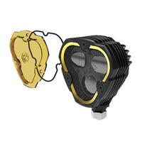 KC HiLiTES FLEX ERA 3 אור ערפל SAE מצב כפול - ערכת מאסטר אור יחיד (עם עדשה שקופה + צהובה)