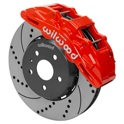 ערכת בלימה קדמית של Wilwood SX6R 14 אינץ' SRP מחוררת/קדיחה אדום 16-19 Chevy Camaro SS