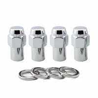 McGard Hex Lug Nut (Reg. Shank - .746in.) 1/2-20 / 13/16 Hex / 1.65in. אורך (4-Pack) - כרום