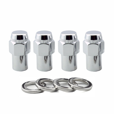 McGard Hex Lug Nut (Reg. Shank - .746in.) 1/2-20 / 13/16 Hex / 1.65in. אורך (4-Pack) - כרום