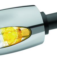 Kuryakyn Bl 1000 7/8-1 אינץ' כידון עם קצוות חלולים כרום לבן/ענבר