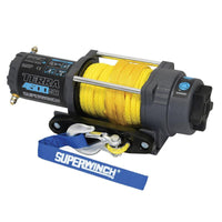 Superwinch 4500 LBS 12V DC 1/4in x 50ft חבל סינטטי Terra 4500SR כננת - קמט אפור