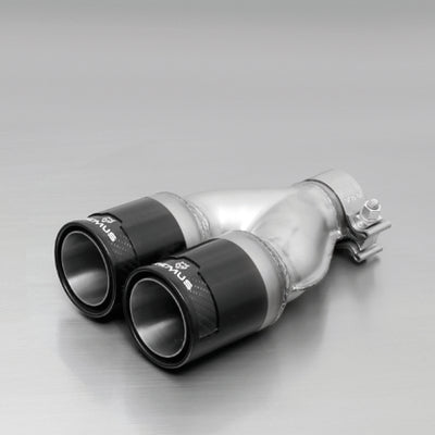 Remus 2005 Seat Toledo 1.6L 84mm Black Chrome Straight with/Carbon Insert tail Pipe Set (זוג)