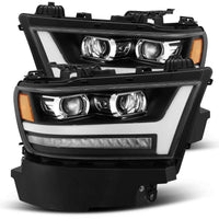 AlphaRex 19-20 Dodge Ram 1500 LUXX LED Proj פנסי Plnk Style Black w/Activ Light/Seq Signal/DRL