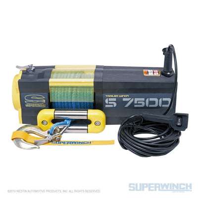 Superwinch 7500 LBS 12V DC 5/16in x 54ft חבל סינטטי S7500