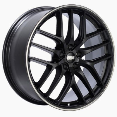 BBS CC-R 20x9.5 5x112 ET48 גלגל מגן חישוקים מלוטש בשחור סאטן -82 מ"מ PFS/קליפ נדרש