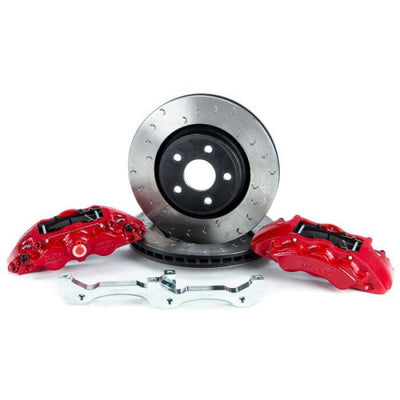 Alcon 2018+ Jeep JL 350x32mm Rotors 6-Piston Red Calipers Red Upgrade Kit