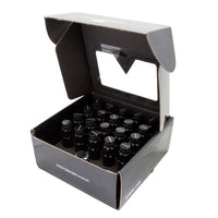 סדרת NRG 700 M12 X 1.5 אגוז פלדה עם סט כיסוי מכסה אבק 21 יחידות עם מנעולים ושקע נעילה - שחור