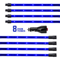 XK Glow Tube צבע יחיד Underglow LED הדגשה ערכת רכב/משאית כחול - 8x24 אינץ'