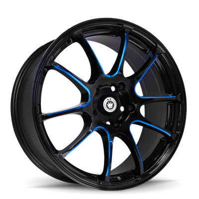 Konig Illusion 18x8 5x114.3 ET45 Black/Ball Cut Blue