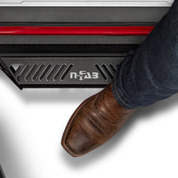 N-Fab Predator Pro Step System 2019 Jeep Wrangler JT 4DR משאית באורך מלא - טקסטיל שחור