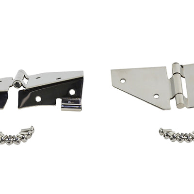 Kentrol 76-95 Jeep CJ/Wrangler YJ ציר שמשה קדמית ללא זוג חורי מראה - כסף מלוטש