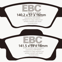 EBC 11+ Dodge Durango 3.6 Ultimax2 רפידות בלם אחוריות