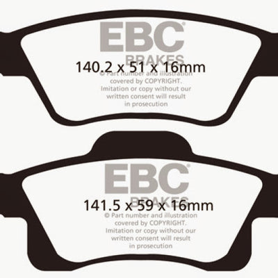 EBC 11+ Dodge Durango 3.6 Ultimax2 רפידות בלם אחוריות